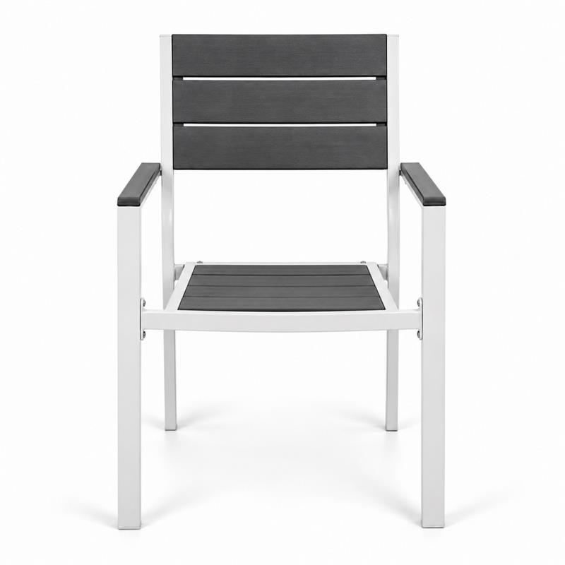 Sedia da giardino in HDPE e metallo Bianco/Grigio - Andy