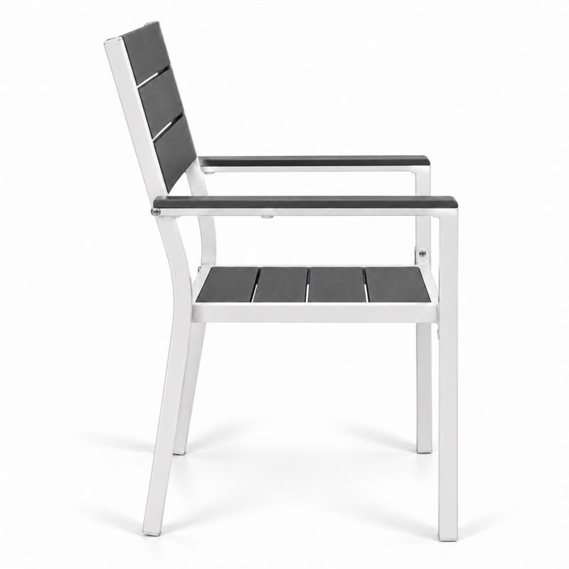 Sedia da giardino in HDPE e metallo Bianco/Grigio - Andy