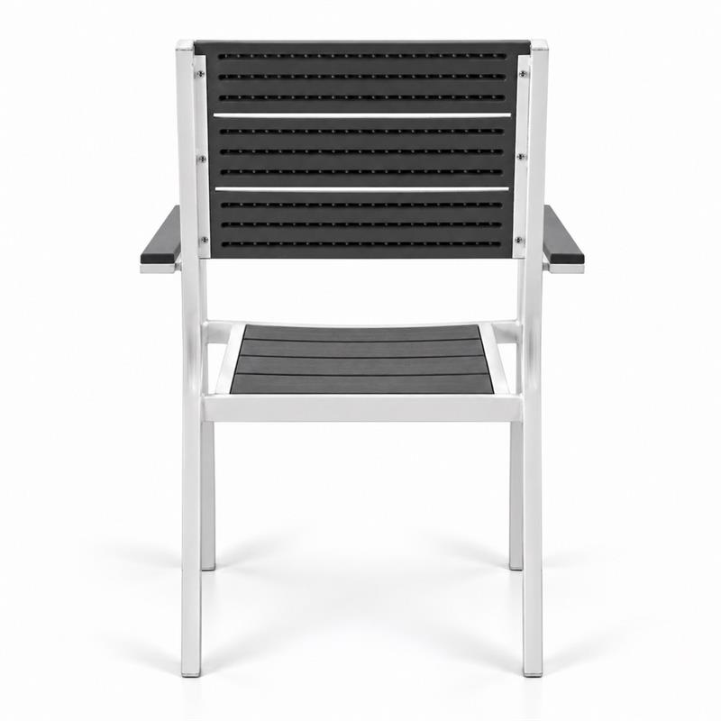 Sedia da giardino in HDPE e metallo Bianco/Grigio - Andy