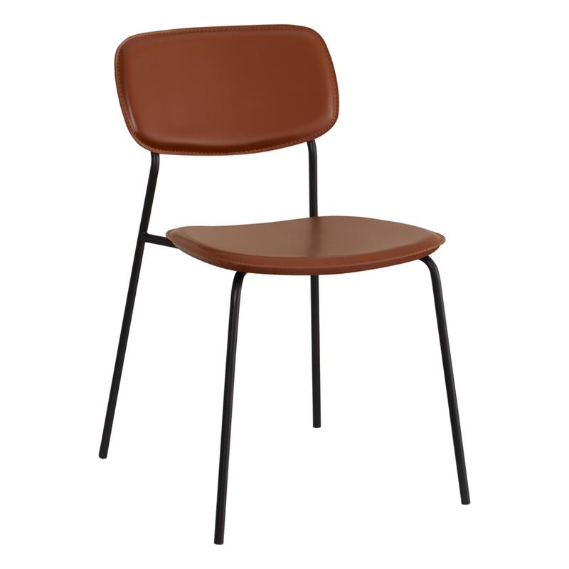 Sedia in ecopelle color mattone per cucina - Hani