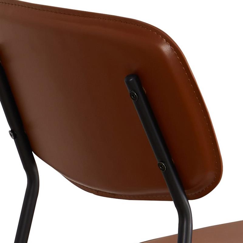 Sedia in ecopelle color mattone per cucina - Hani