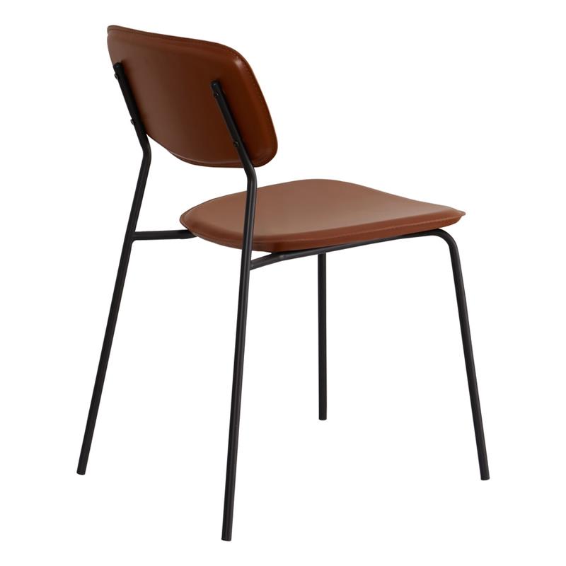 Sedia in ecopelle color mattone per cucina - Hani