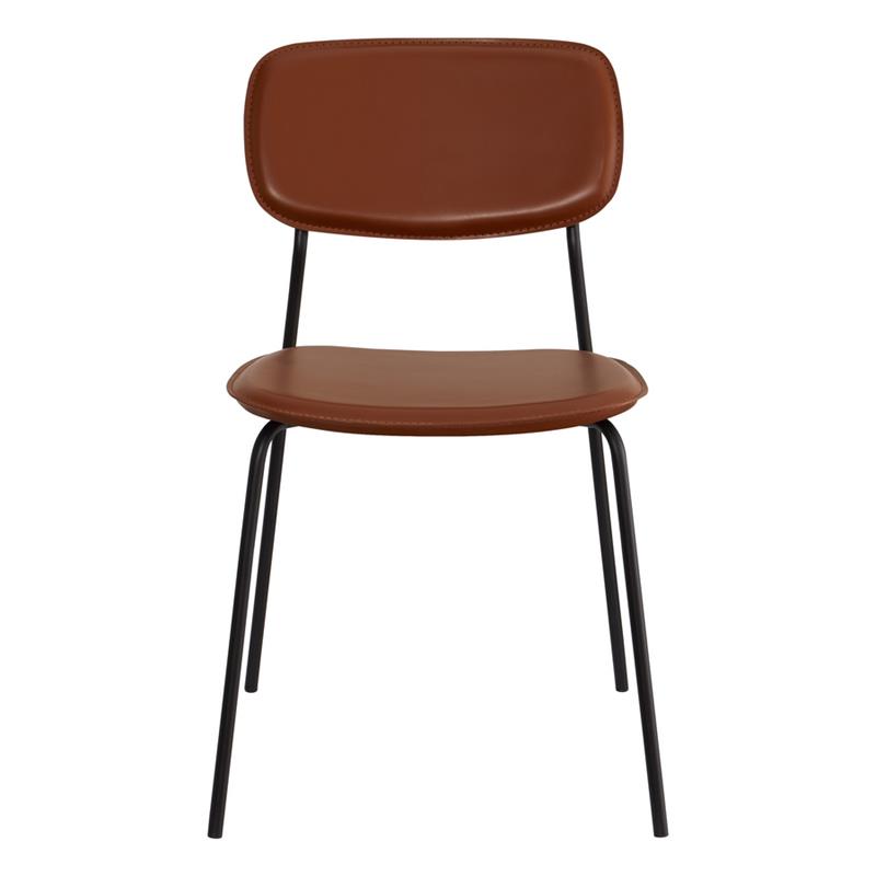 Sedia in ecopelle color mattone per cucina - Hani