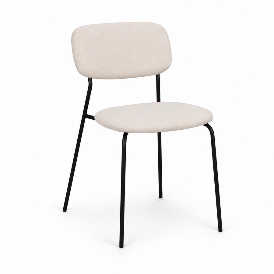 Sedia moderna in tessuto beige per cucina e soggiorno - Hani