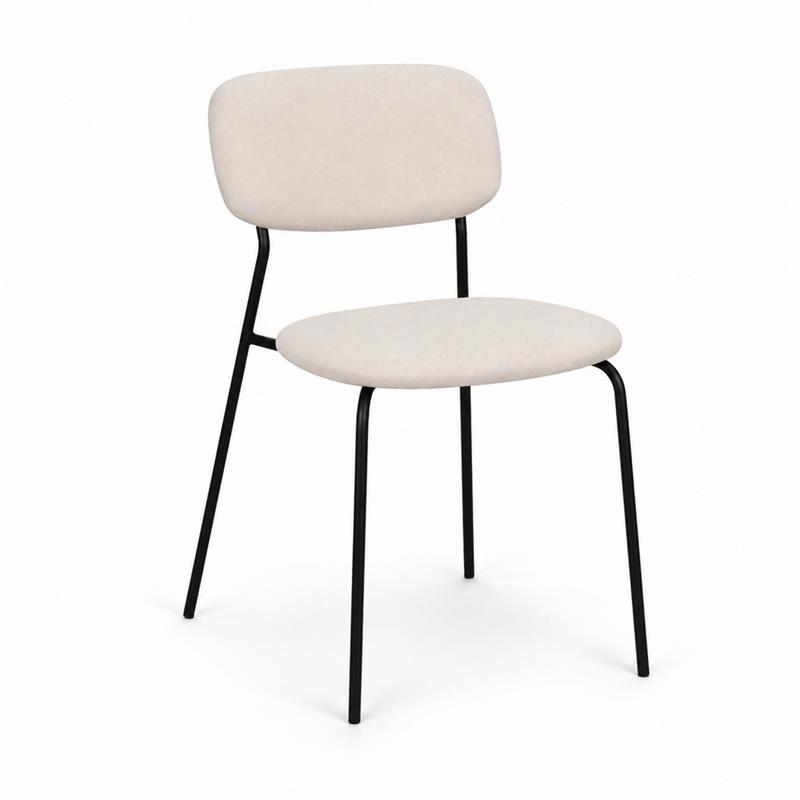 Sedia moderna in tessuto beige per cucina e soggiorno - Hani