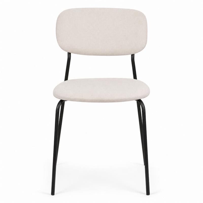 Sedia moderna in tessuto beige per cucina e soggiorno - Hani