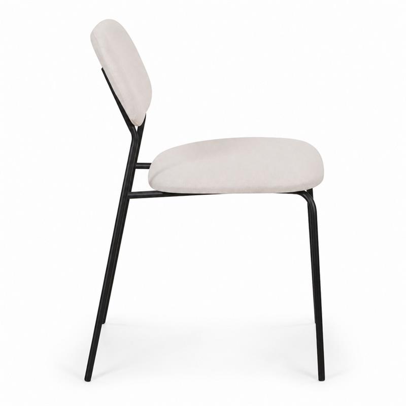 Sedia moderna in tessuto beige per cucina e soggiorno - Hani