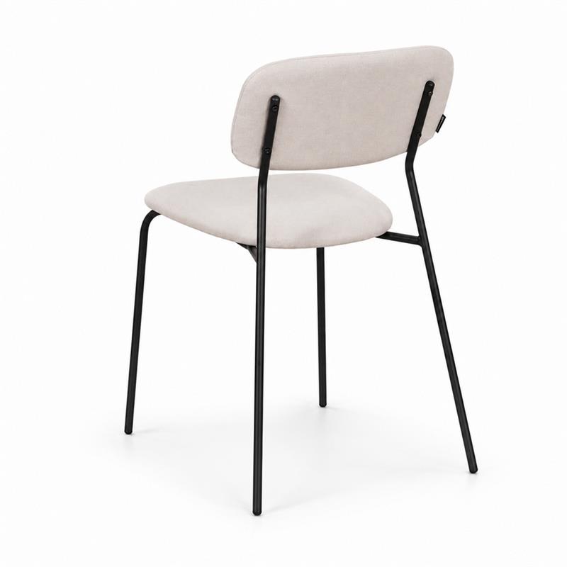 Sedia moderna in tessuto beige per cucina e soggiorno - Hani