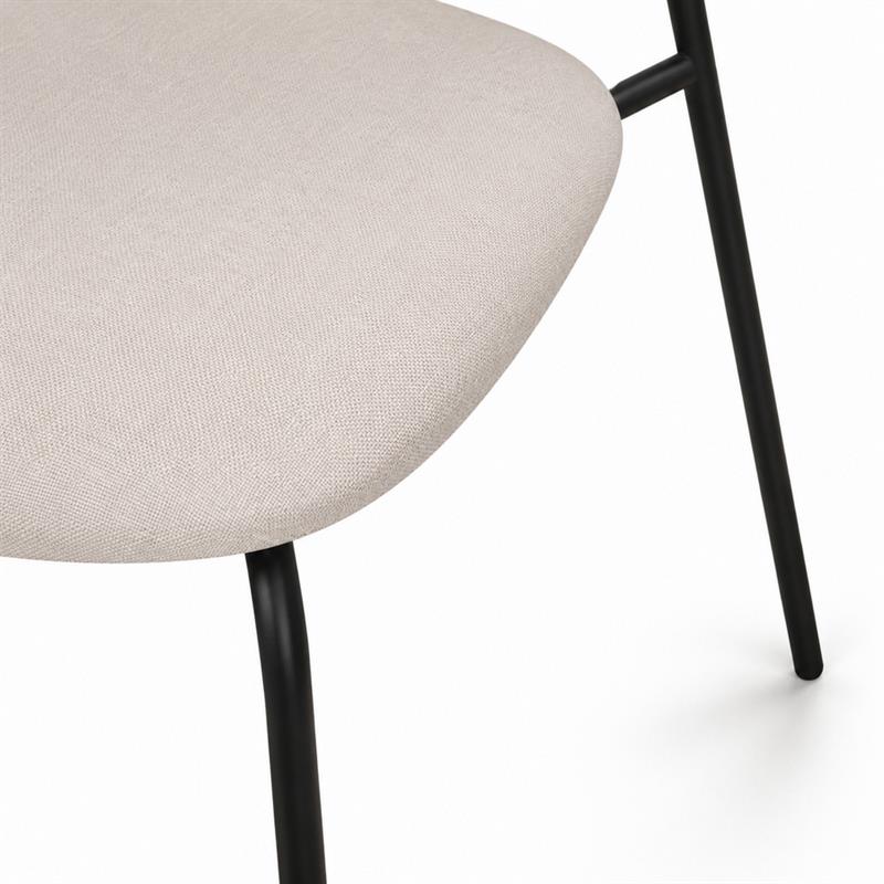 Sedia moderna in tessuto beige per cucina e soggiorno - Hani