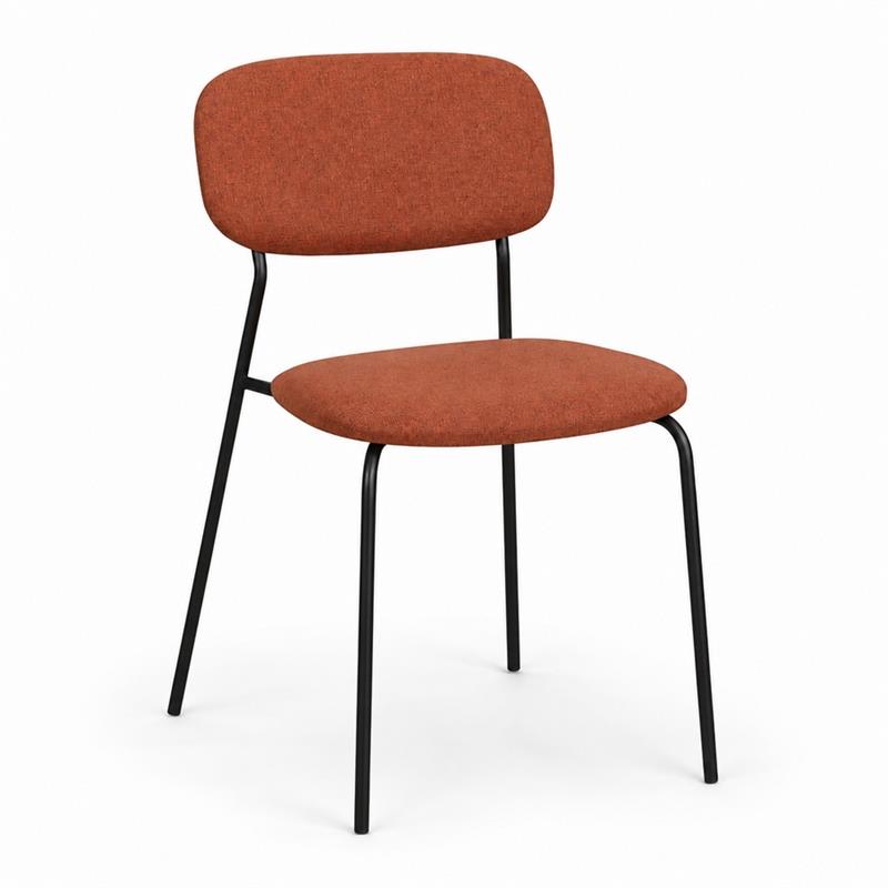 Sedia moderna in tessuto terracotta per cucina e soggiorno - Hani