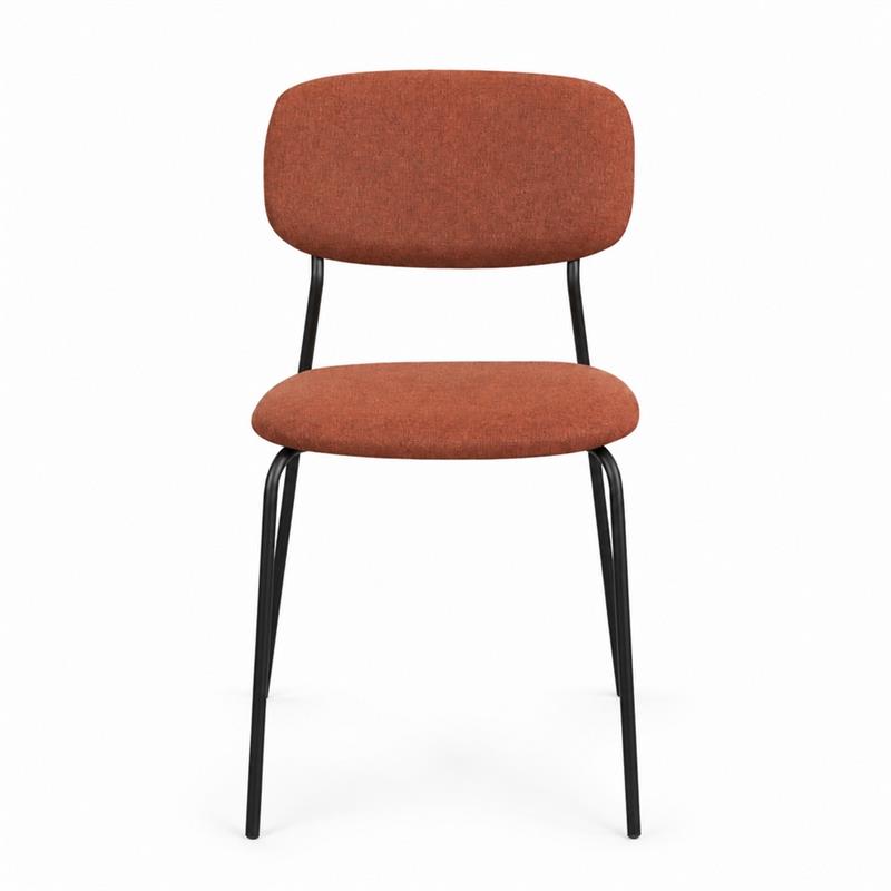 Sedia moderna in tessuto terracotta per cucina e soggiorno - Hani