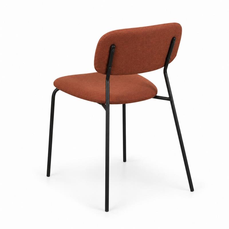 Sedia moderna in tessuto terracotta per cucina e soggiorno - Hani