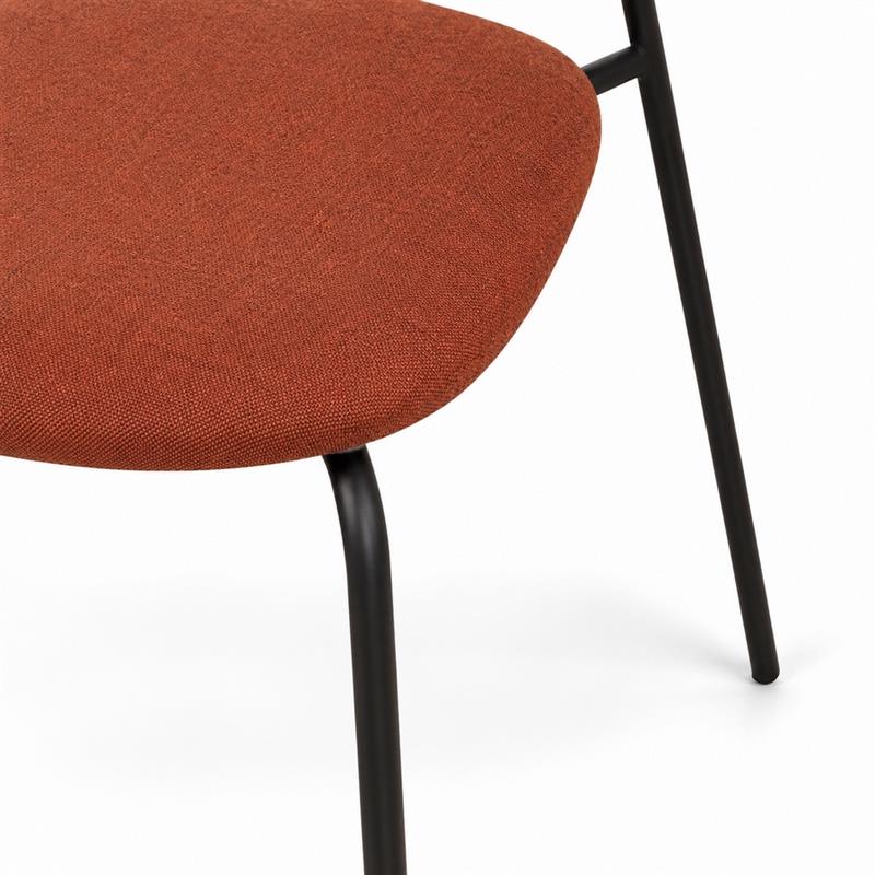Sedia moderna in tessuto terracotta per cucina e soggiorno - Hani