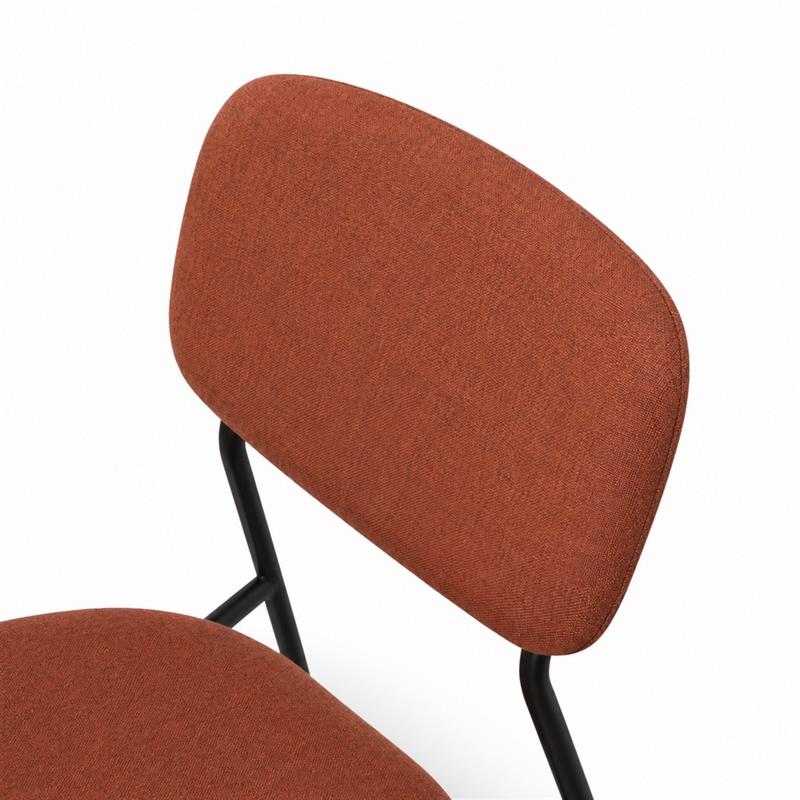 Sedia moderna in tessuto terracotta per cucina e soggiorno - Hani