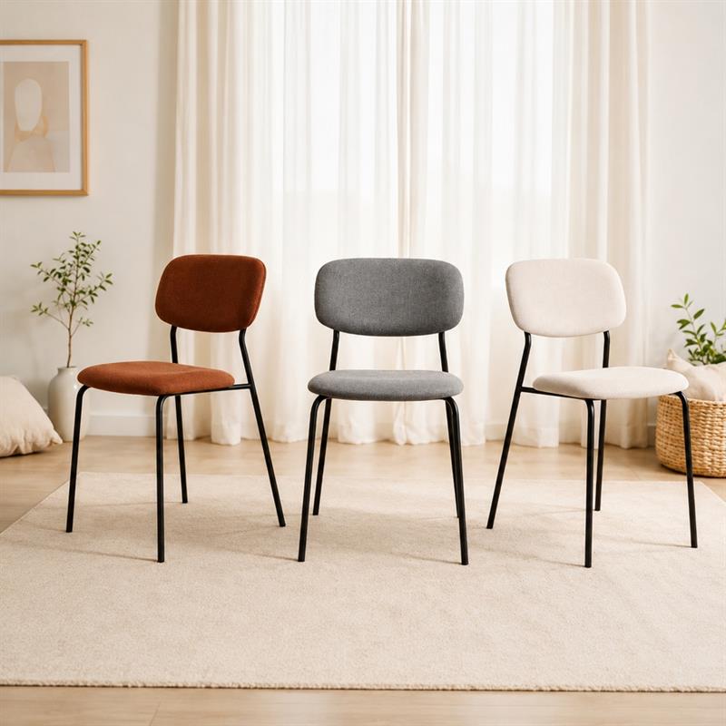 Sedia moderna in tessuto terracotta per cucina e soggiorno - Hani