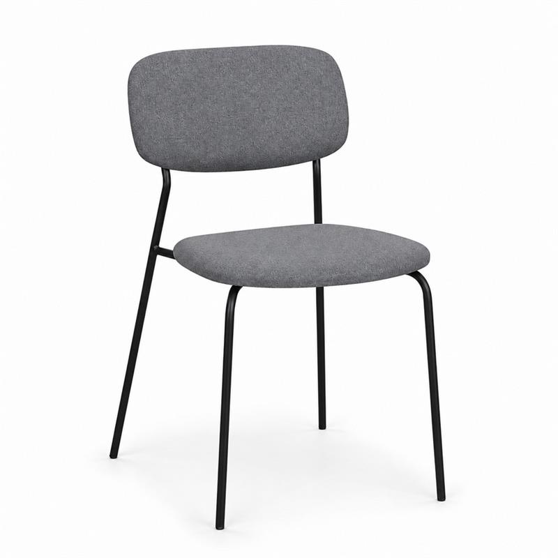 Sedia moderna in tessuto grigio per cucina e soggiorno - Hani