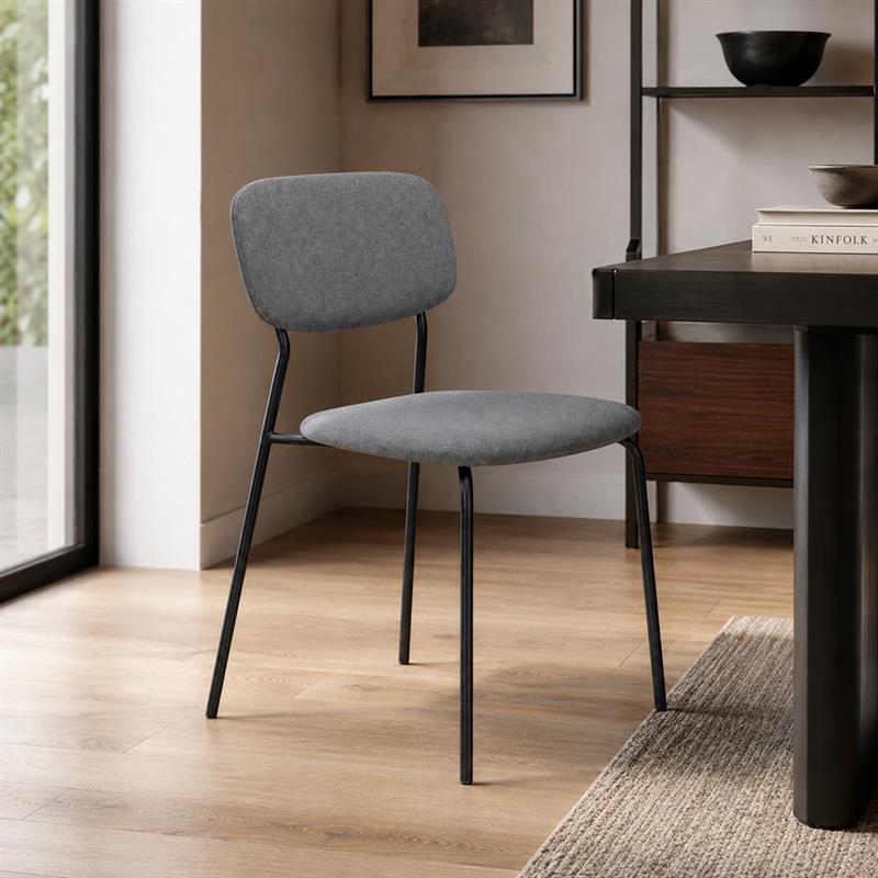 Sedia moderna in tessuto grigio per cucina e soggiorno - Hani