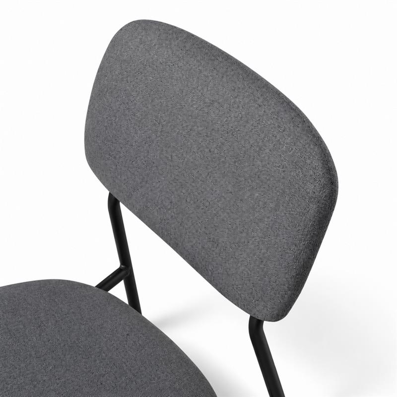 Sedia moderna in tessuto grigio per cucina e soggiorno - Hani