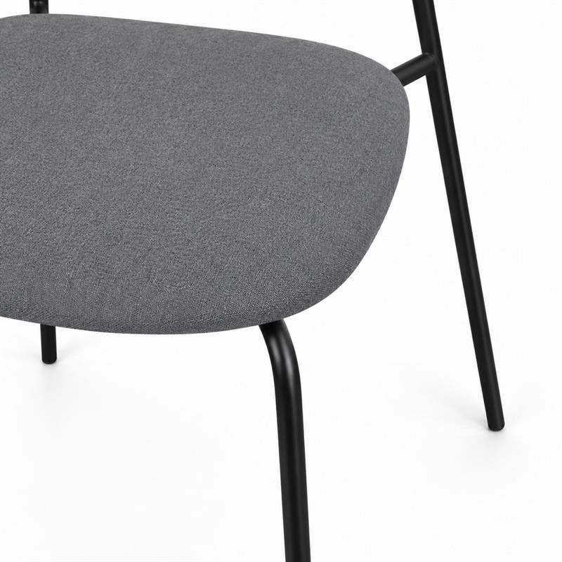 Sedia moderna in tessuto grigio per cucina e soggiorno - Hani