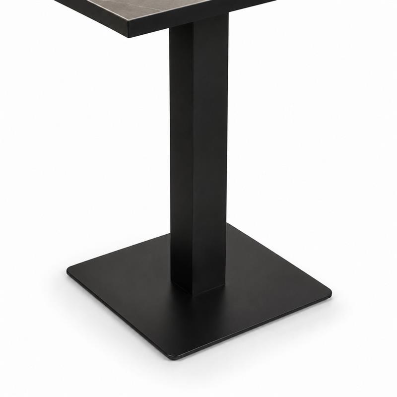 Tavolo da cucina nero con piano in ceramica grigio 70x70x74 cm - Jago
