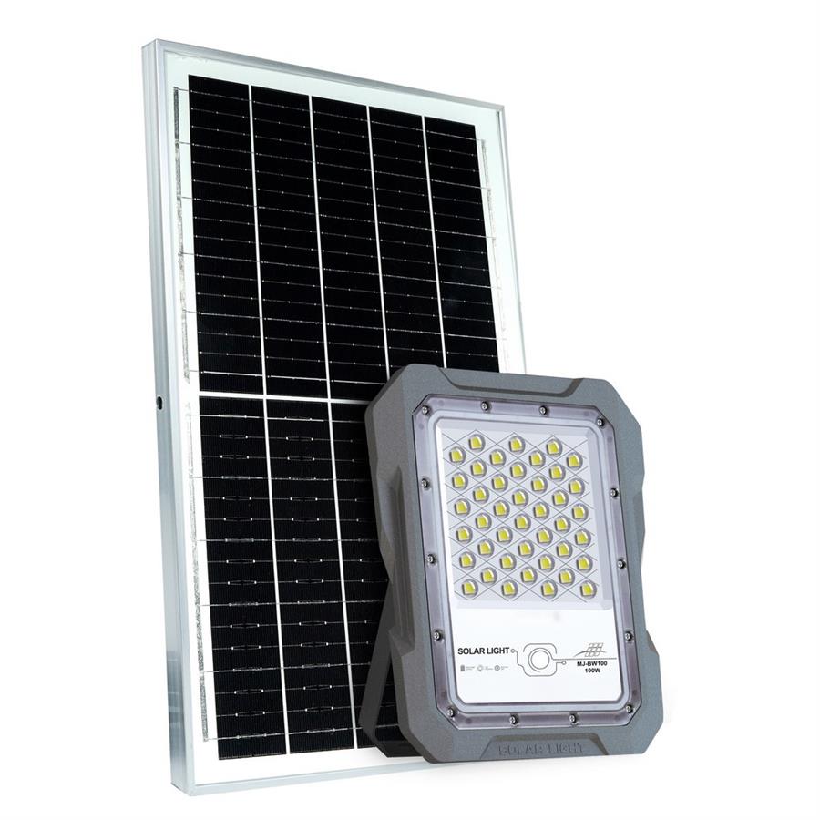 Faro solare LED 100W con pannello fotovoltaico per esterno