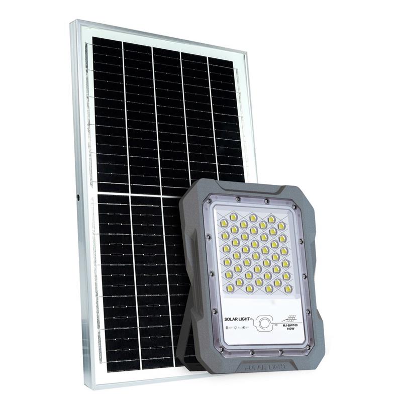 Faro solare LED 100W con pannello fotovoltaico per esterno